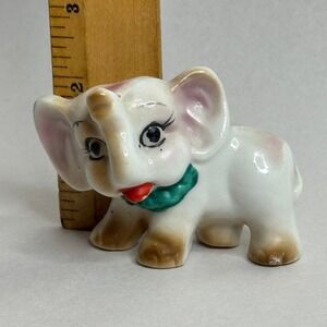 Vintage 1940's -1950's Elephant Figurine Japan Collectible Christmas Ceramic